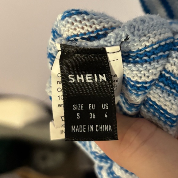 SHEIN Blue and White Striped Crochet Dress - Picture 11 of 12